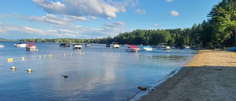 Plage à proximité, chaises longues, serviettes de plage