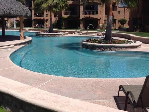 Outdoor pool, a heated pool
