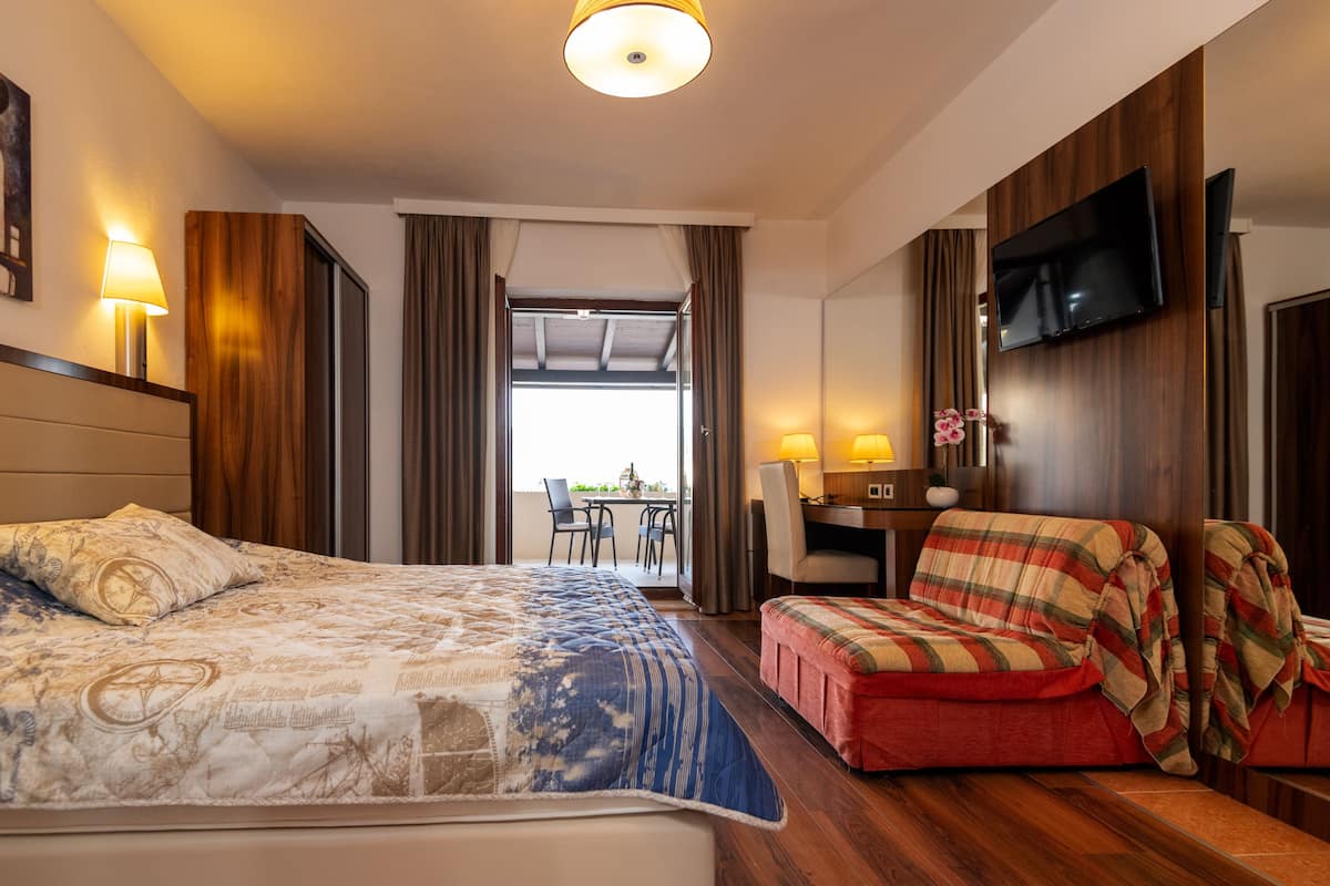 Studio, uitzicht op zee (A2) | Verduisterende gordijnen, gratis wifi, beddengoed
