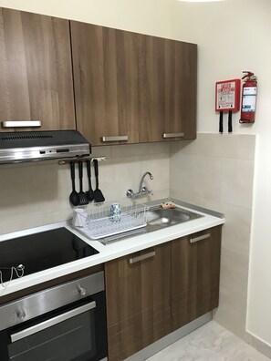 Leilighet, 1 soverom | Eget kjøkken | Kjøleskap, mikrobølgeovn, ovn og kokeplater