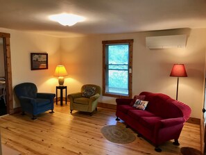 Smart TV, DVD player, books, video library