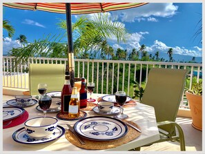 Outdoor dining - Family Beach Penthouse with Access to private open terrace (Loiza)
