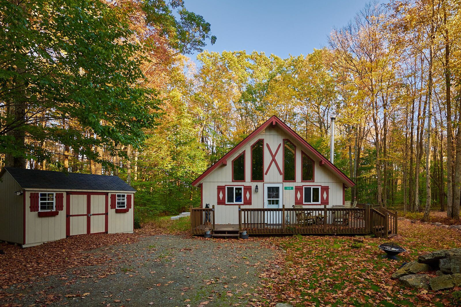 Fall colors with state game land 127 in the background.