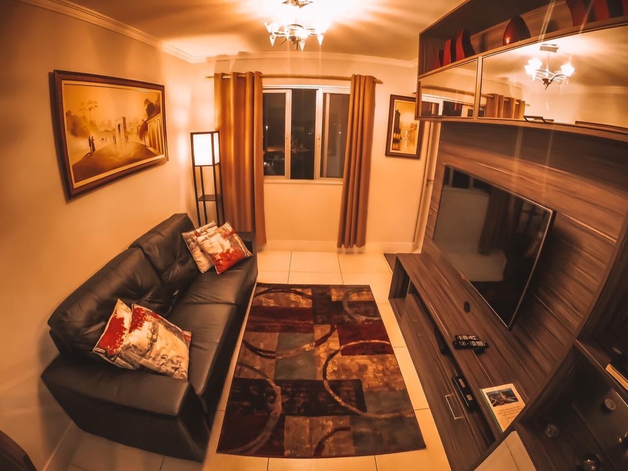 TV, DVD player, books