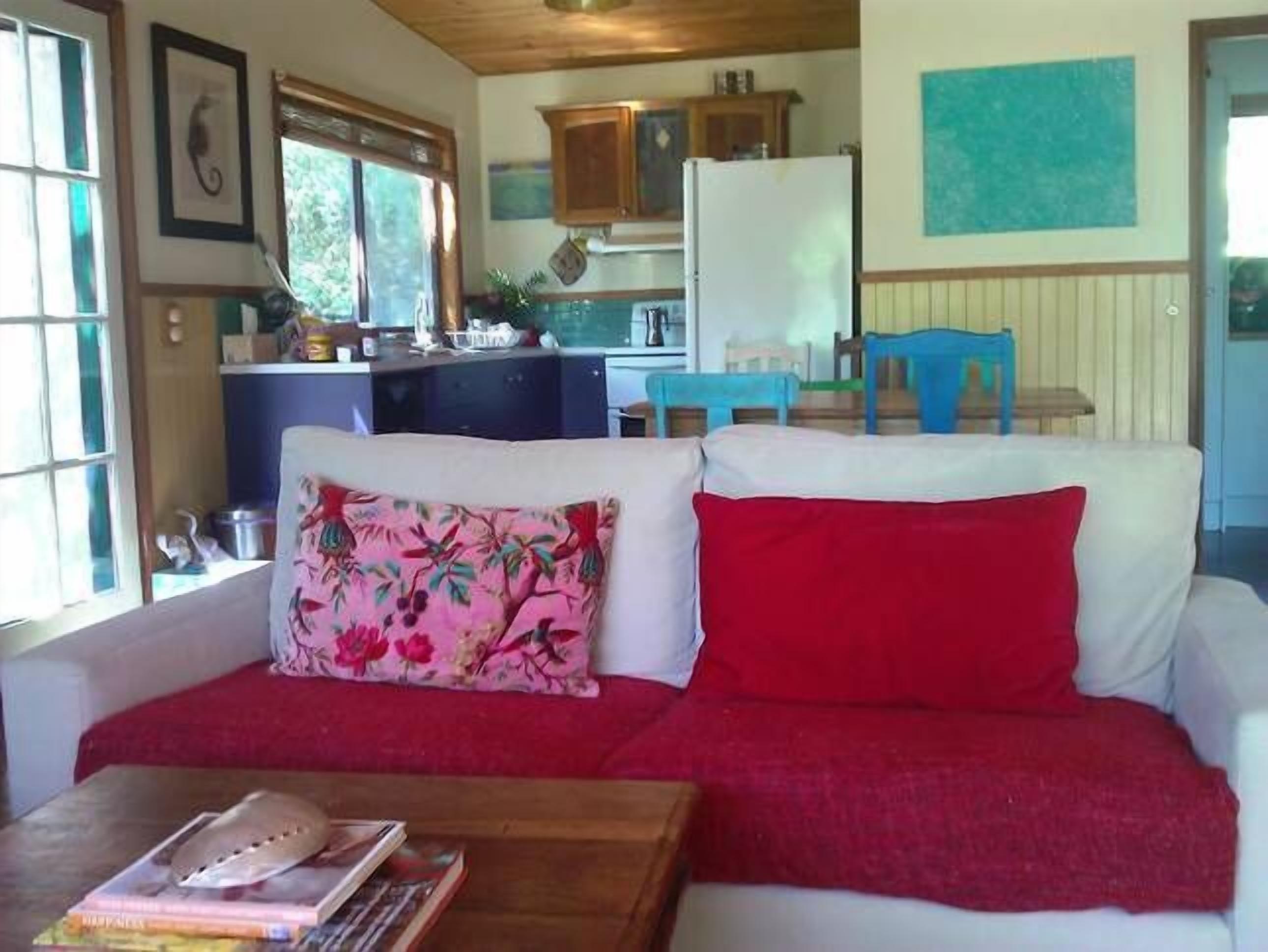 TV, fireplace, DVD player, books