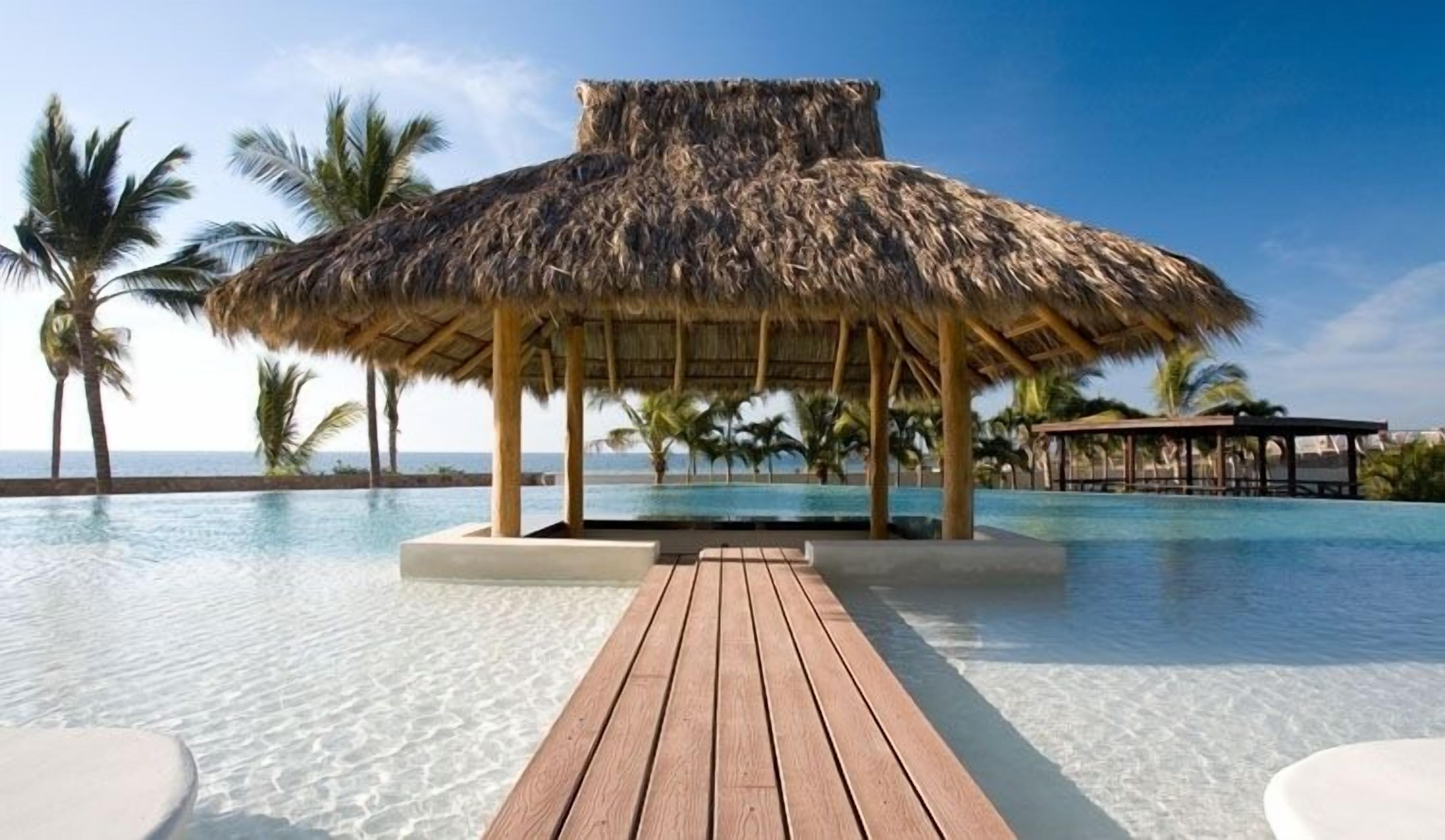 An infinity pool, a heated pool