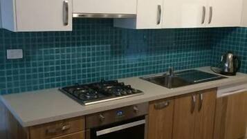 Grand réfrigérateur, micro-ondes, four, plaque de cuisson