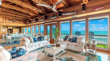 Smart TV, fireplace, video games, DVD player
