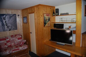 TV, DVD player, stereo