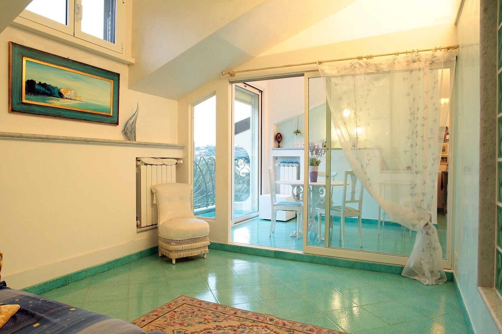 Apartment in villa + large garden with pool / beach and golf at 50 mt