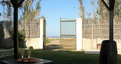 Chalet with private pool with direct beach access