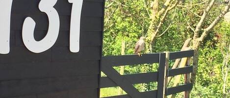 Een houten constructie met het nummer 131.