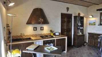 Fridge, oven, stovetop, coffee/tea maker