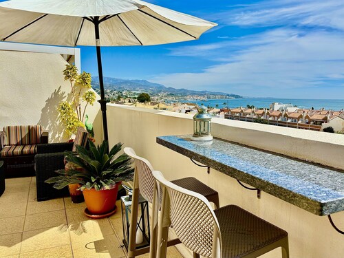 Luxurious accommodation with large terrace and stunning sea views