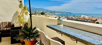 Luxurious accommodation with large terrace and stunning sea views