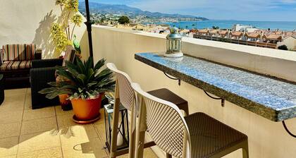 Luxurious accommodation with large terrace and stunning sea views