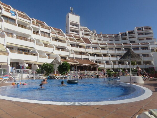 Pool - 2 Bedroom Sea view apartment with pool, Los Geranios, San Eugenio, Tenerife (San Eugenio, Adeje, Tenerife)