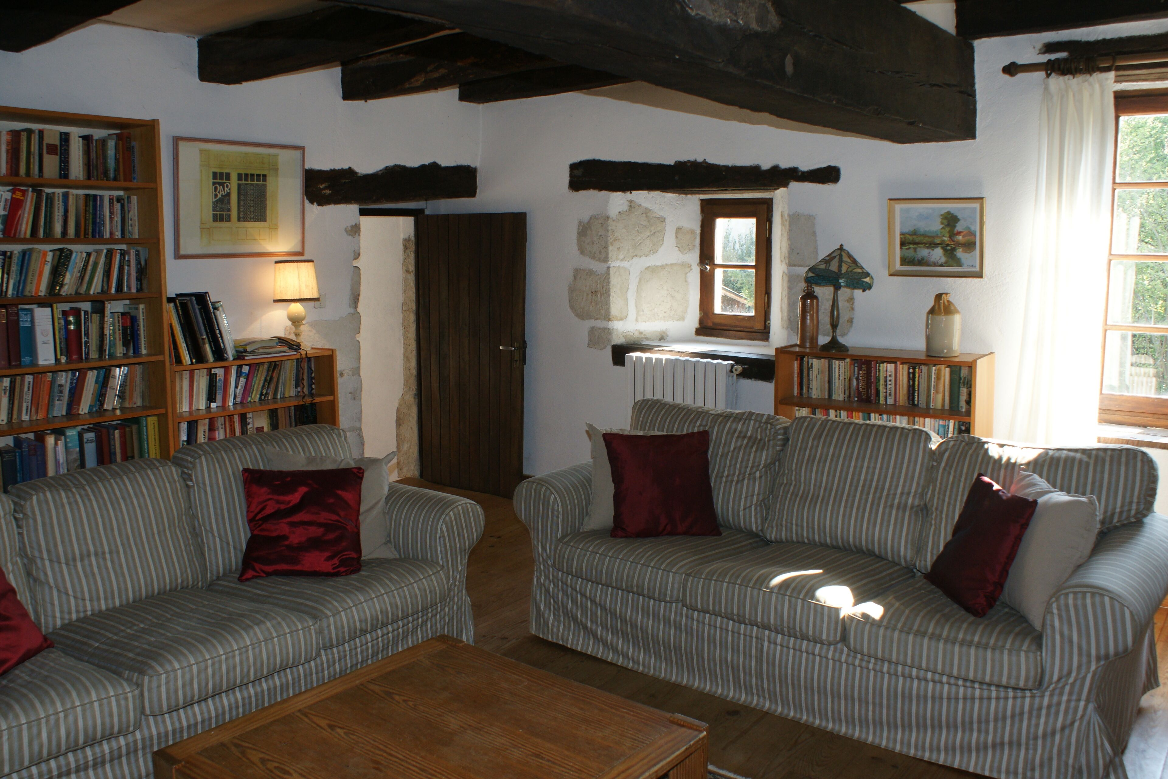 TV, DVD player, mesa de pingue-pongue, livros