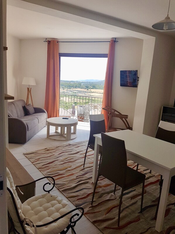 Smart TV, fireplace, Netflix, books