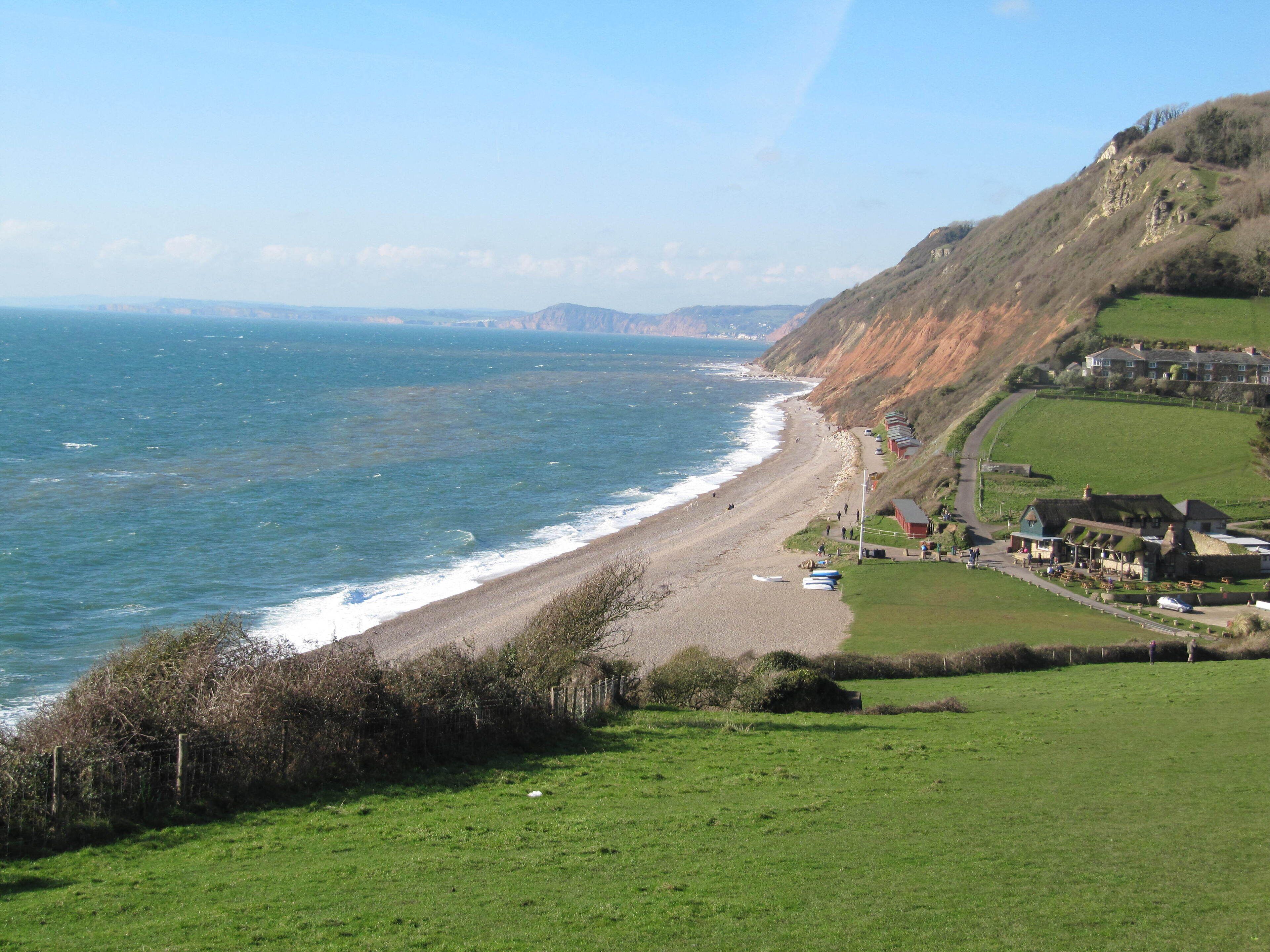 Branscombe beach from the clifftops
