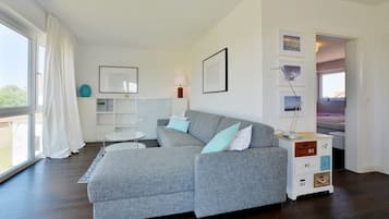 TV, fireplace, toys, books