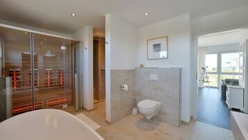 Badewanne, Haartrockner, Toilettenpapier
