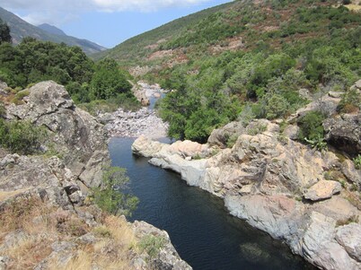 Natural swimming pool Direct access torrent Fango - Corsica Calvi Galeria Manso Playful
