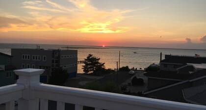 Bayfront with dock and fire pit, @ Harris Harbor, Beach Haven Park, LBI