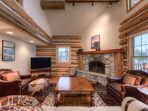 TV, fireplace, video games, stereo