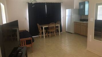 TV, DVD player, video library