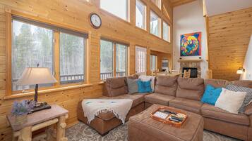 TV, fireplace, DVD player, video library