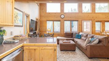 TV, fireplace, DVD player, video library