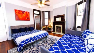 5 bedrooms, desk, iron/ironing board, travel cot