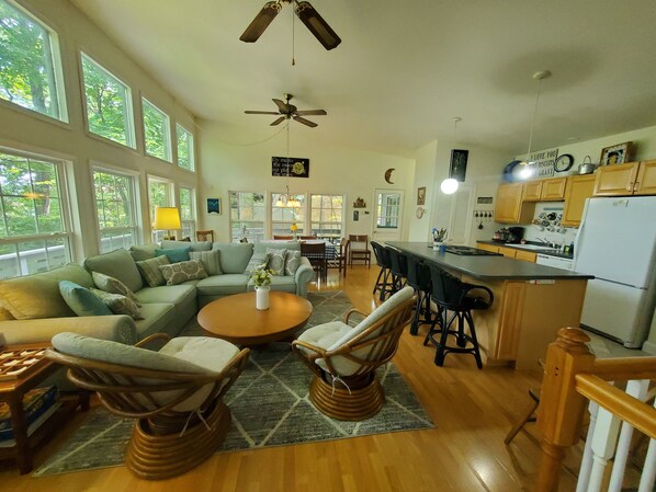 TV, DVD player, stereo