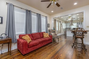 Smart TV, chimenea, reproductor de DVD y libros 