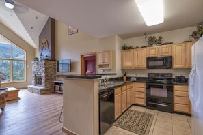 Fridge, microwave, oven, stovetop - 3 BR + Loft BR/4 BA Top Floor Condo with Panoramic Ski Run View (Keystone)