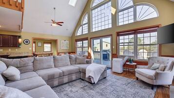 TV, fireplace, DVD player, table football