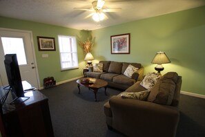 TV, DVD player, stereo