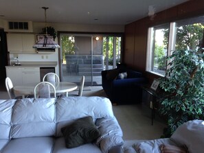 Tv, eldstad, dvd-spelare och böcker