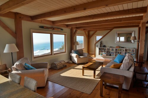 Vues de la première rangée du surf