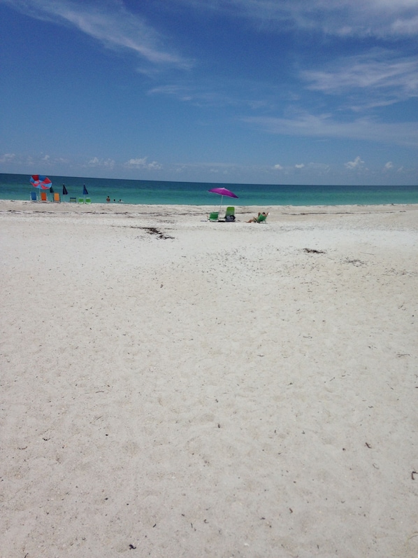 Playa en los alrededores, camastros y toallas de playa