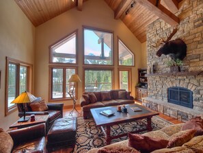 テレビ、暖炉、テレビゲーム、ステレオ