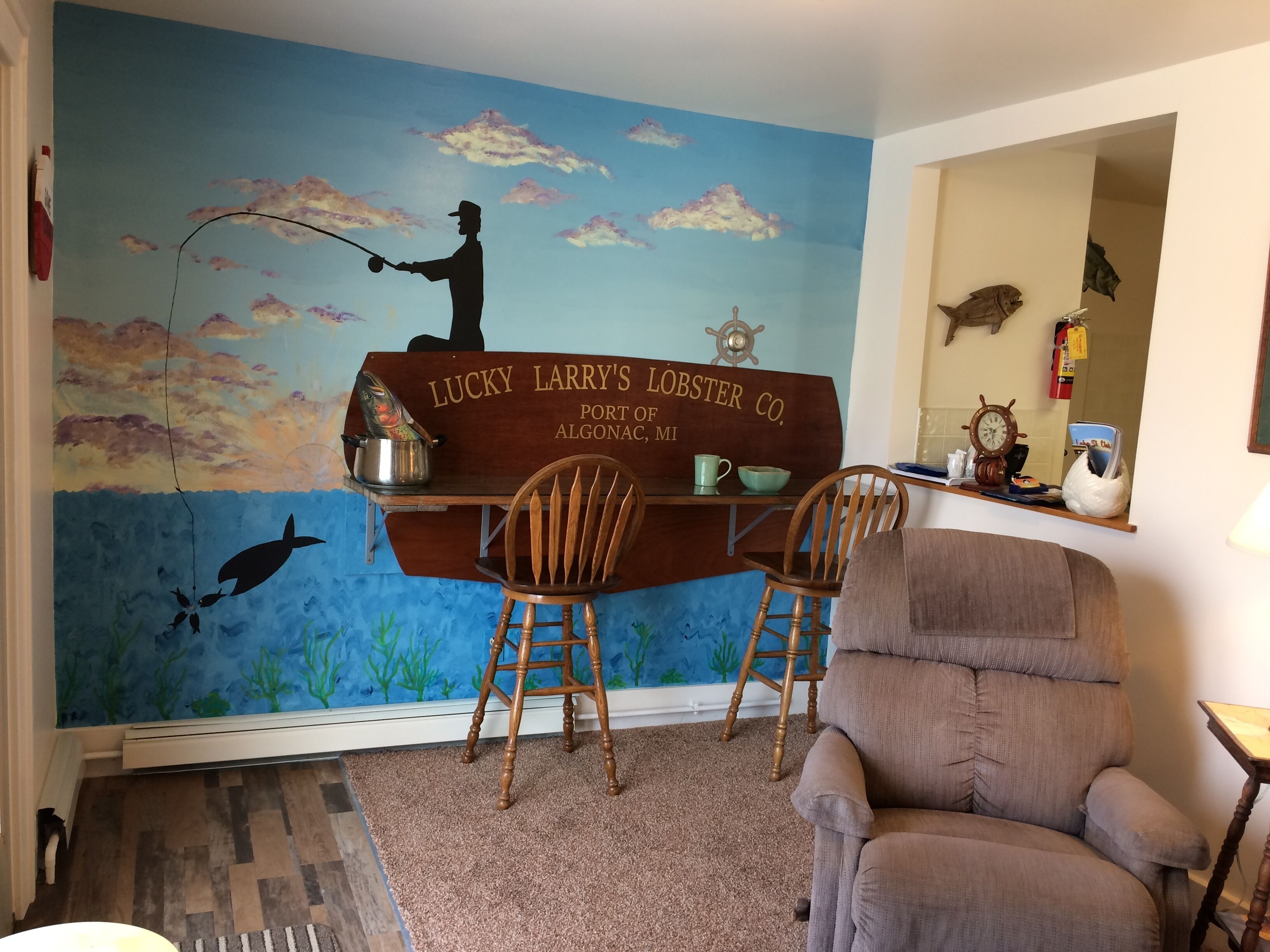 Our Starboard Cabin is clean & comfy & comes with boat slip & trailer parking!