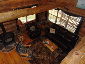 Smart TV, fireplace, DVD player, books