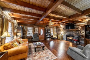 スマートテレビ、暖炉、DVD プレーヤー、書庫