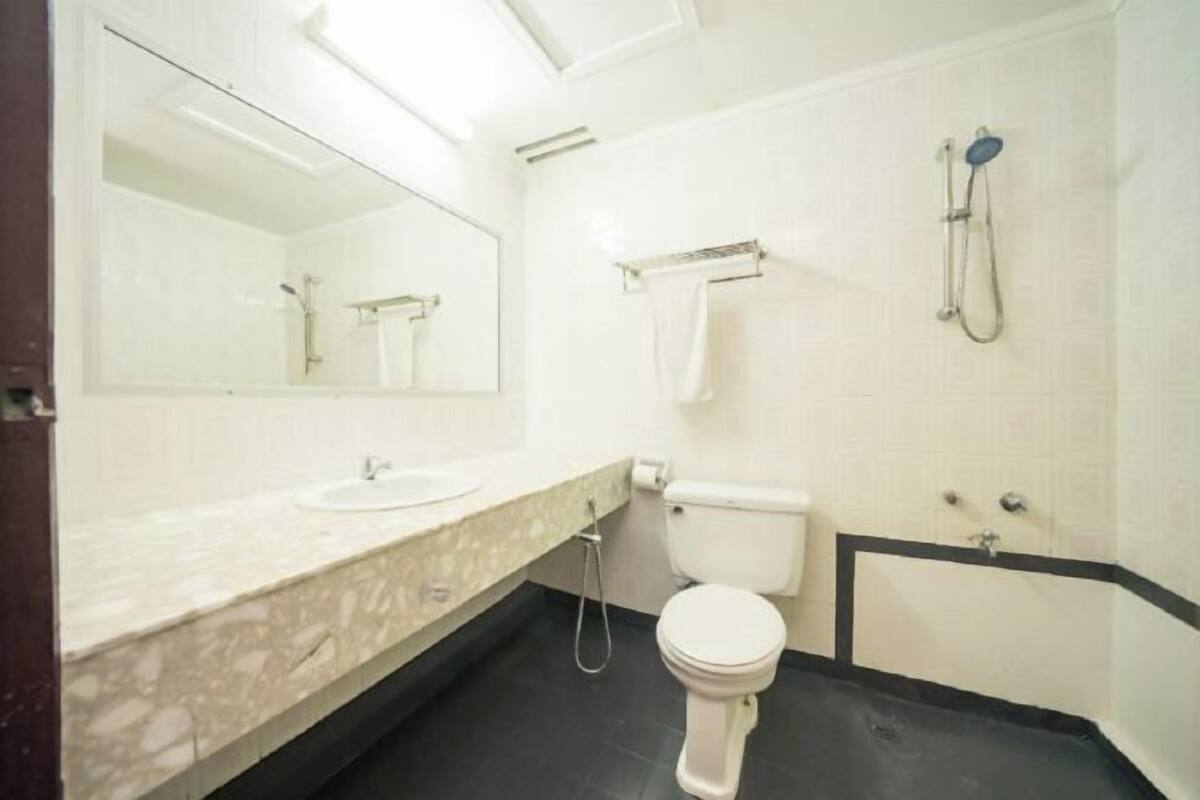 Shower, rainfall showerhead, hair dryer, bidet