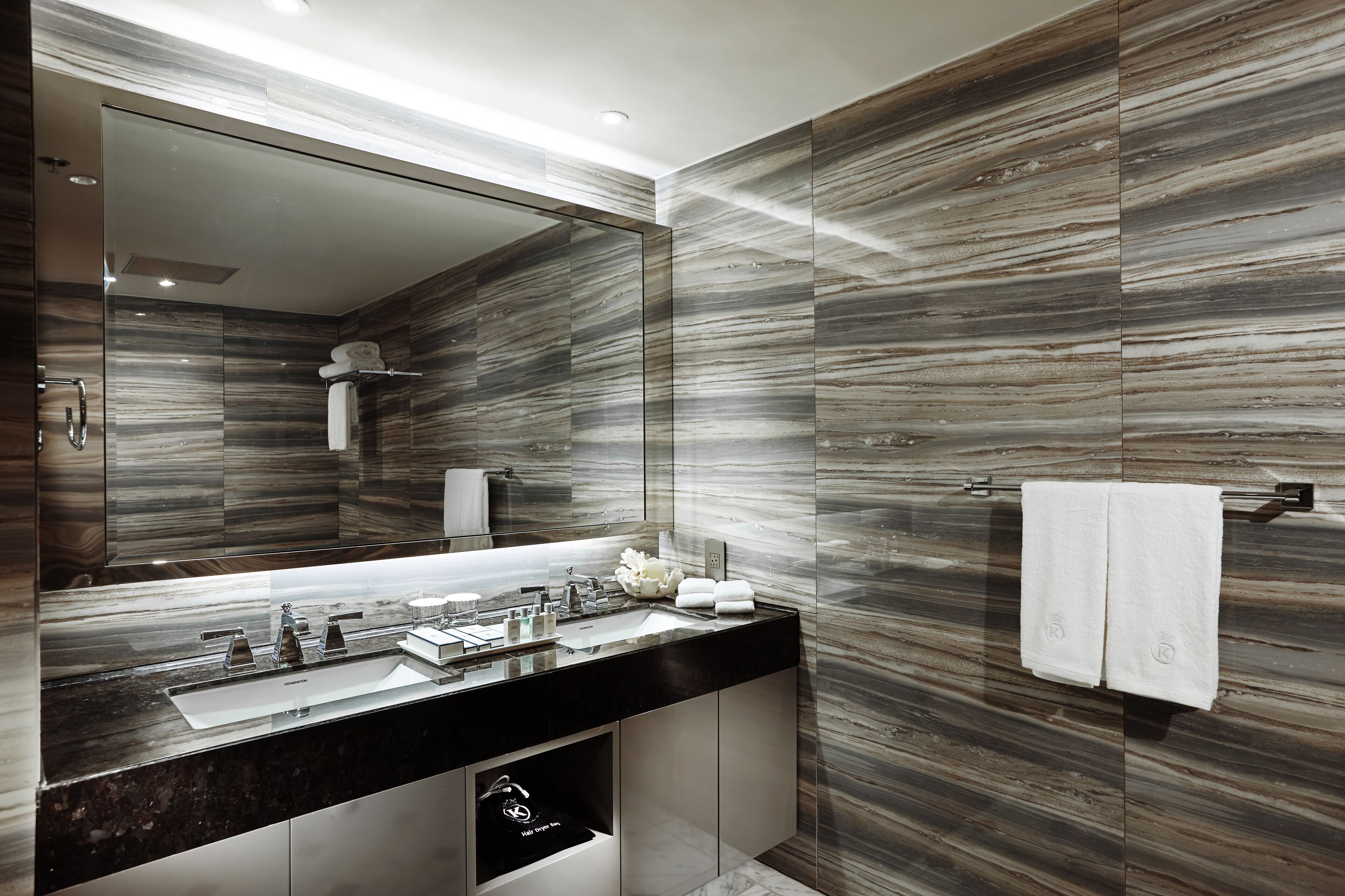 prestige suite room, ocean view | bathroom | rainfall showerhead, designer toiletries, hair dryer, bathrobes