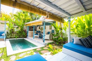 蜜月村舍, 1 张特大床, 私人游泳池, 海滨 | 客房景观