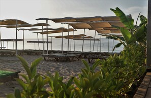 Playa privada en los alrededores, traslado desde/hacia la playa gratis