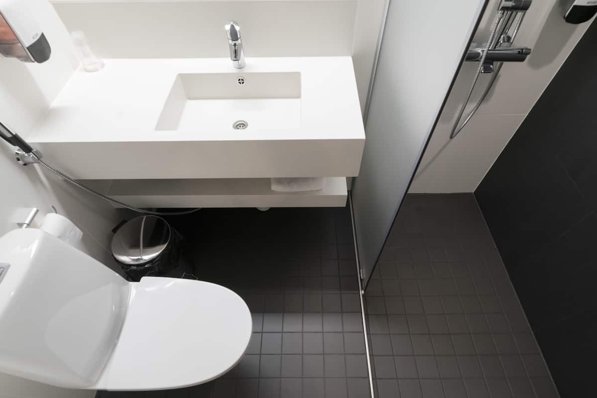 standard twin room | bathroom | shower, free toiletries, hair dryer, bidet